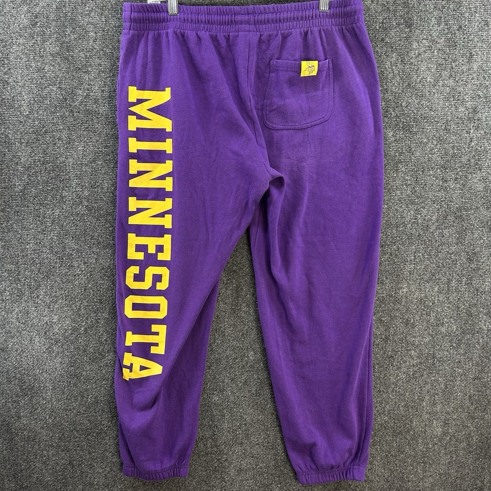Minnesota Vikings Purple Jogger Sweatpants Mens L Athletic NFL Team Apparel